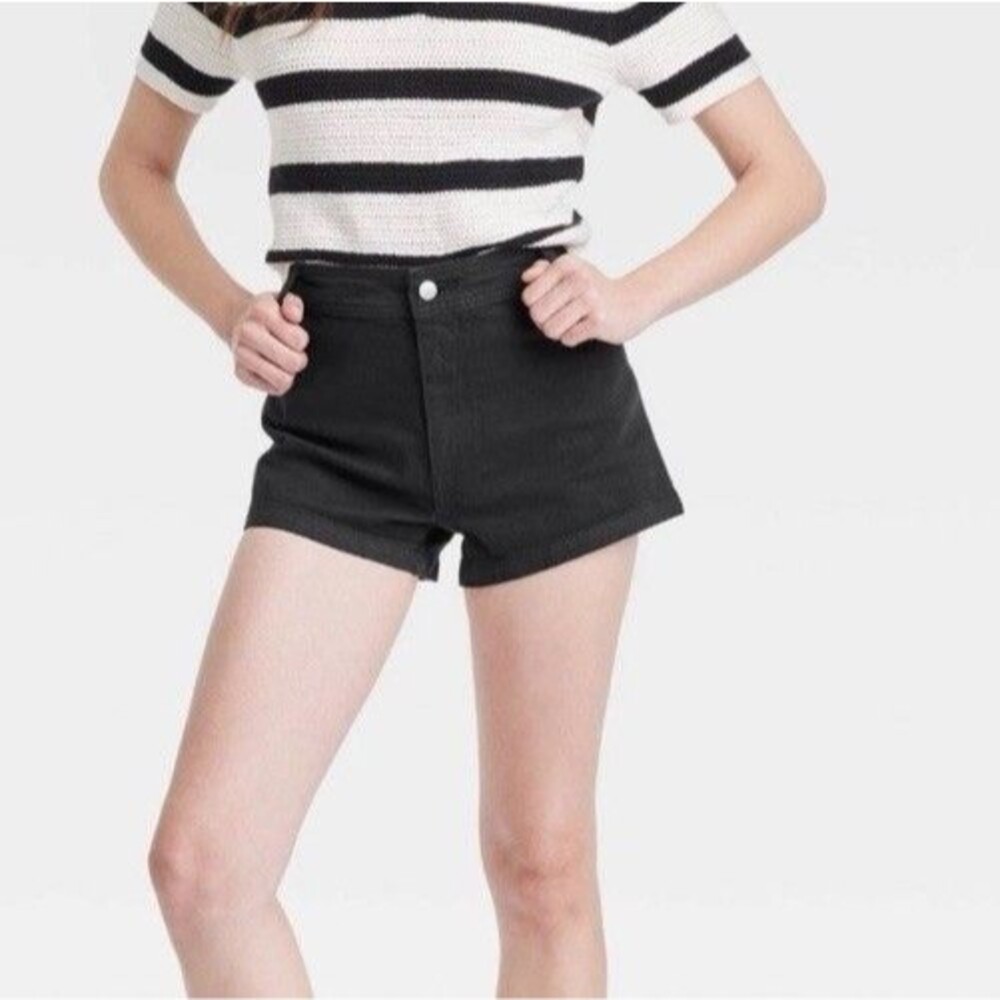 NEW Universal Thread High-Rise Sailor Jean Shorts Black Size 16